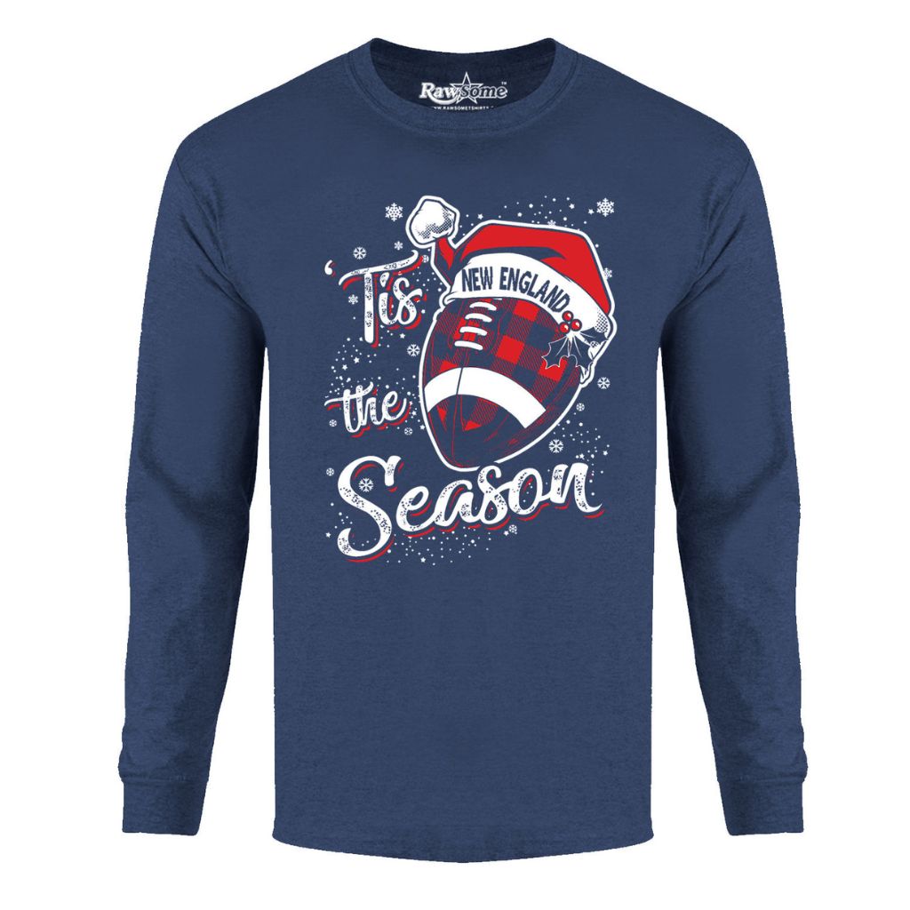 Men's 'Tis the Season' Football Team Long Sleeve Shirt - Small - New England