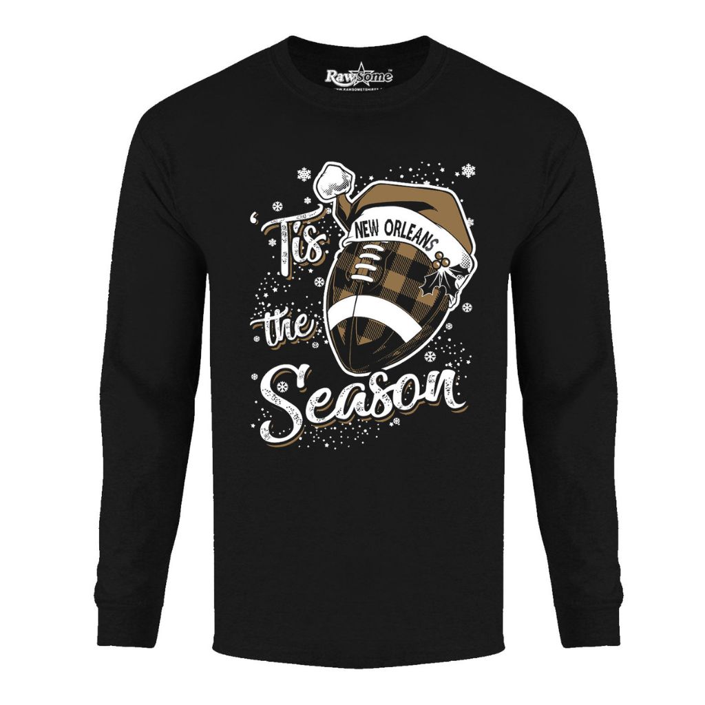 Men's 'Tis the Season' Football Team Long Sleeve Shirt - Medium - New Orleans