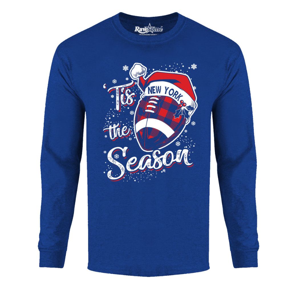 Men's 'Tis the Season' Football Team Long Sleeve Shirt - Small - New York