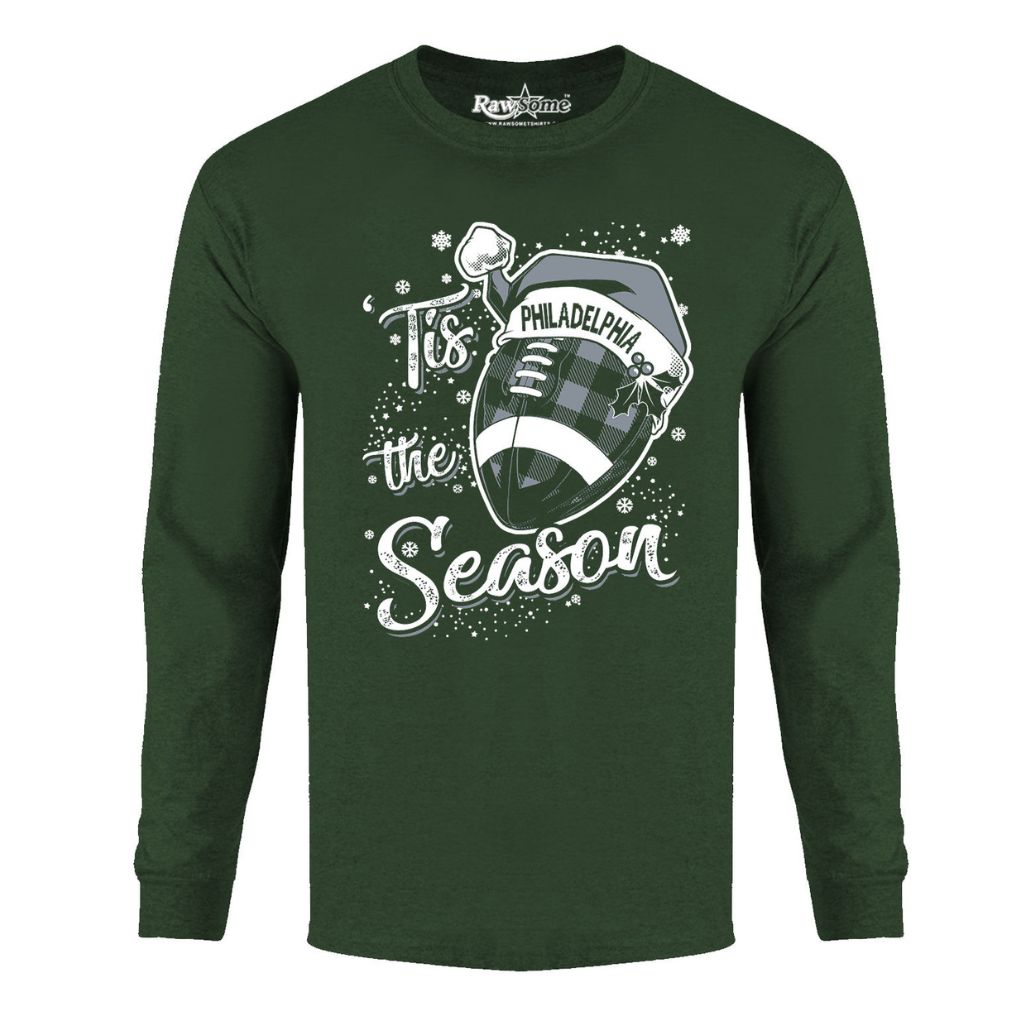 Men's 'Tis the Season' Football Team Long Sleeve Shirt - Small - Philadelphia