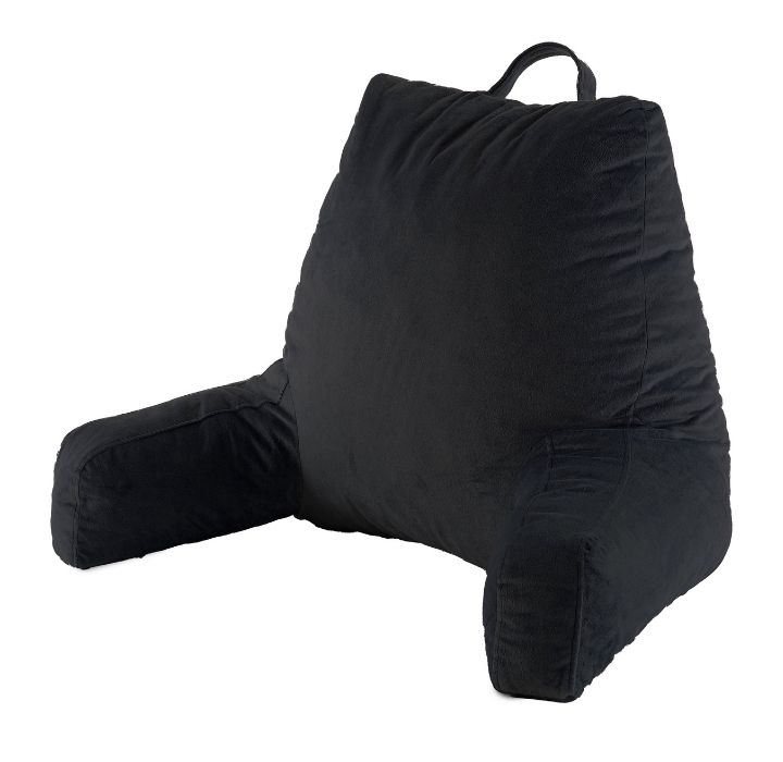 Microplush Reading and TV Pillow with Washable Cover - Black
