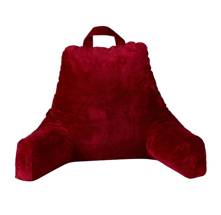 Microplush Reading and TV Pillow with Washable Cover - Maroon