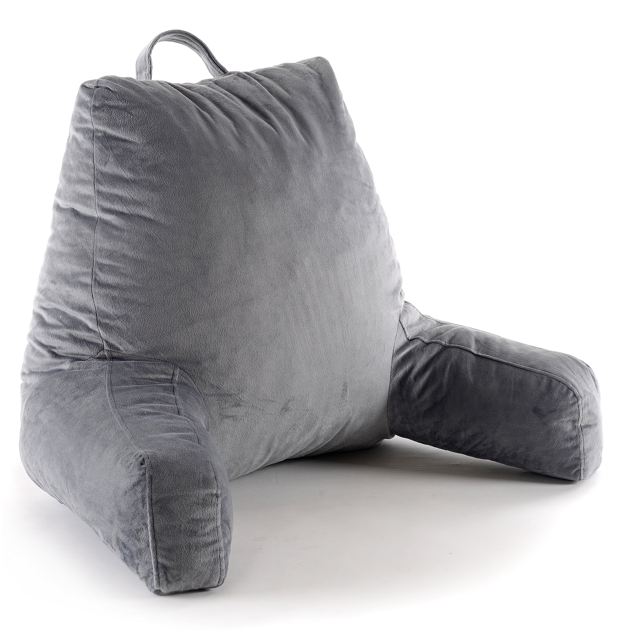 Microplush Reading and TV Pillow with Washable Cover - Gray