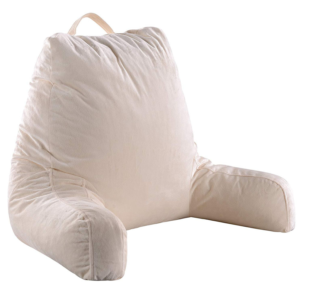 Microplush Reading and TV Pillow with Washable Cover - Ivory