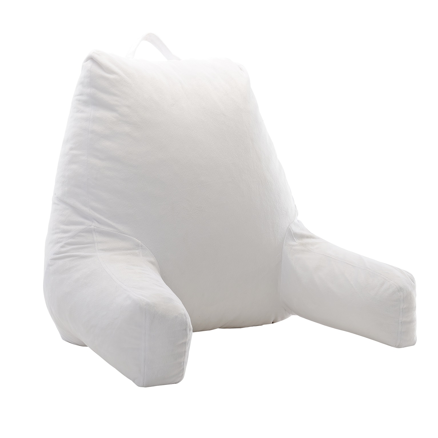 Microplush Reading and TV Pillow with Washable Cover - White