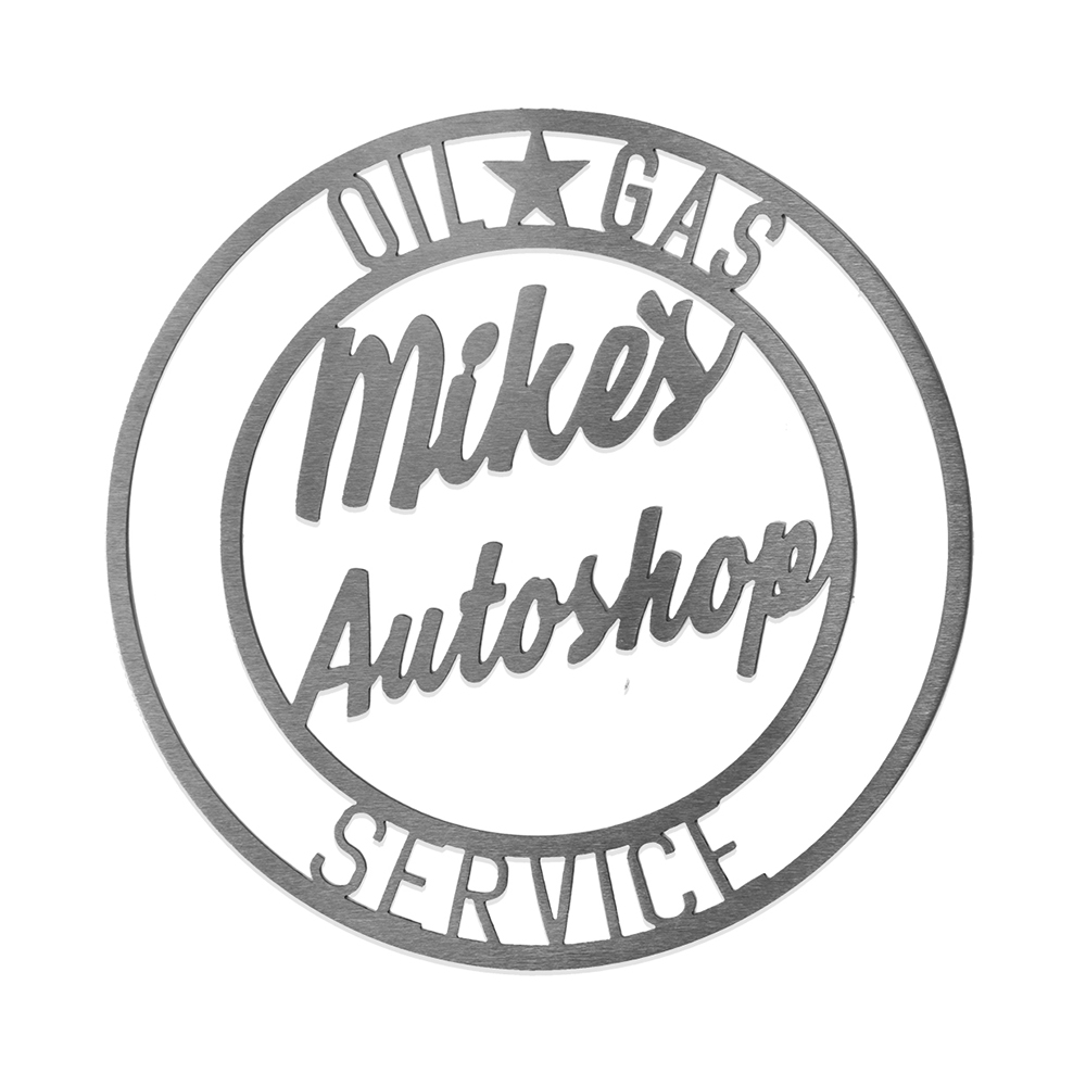 Personalized Decorative Garage Workshop Sign - Autoshop - Vintage Circle Signs