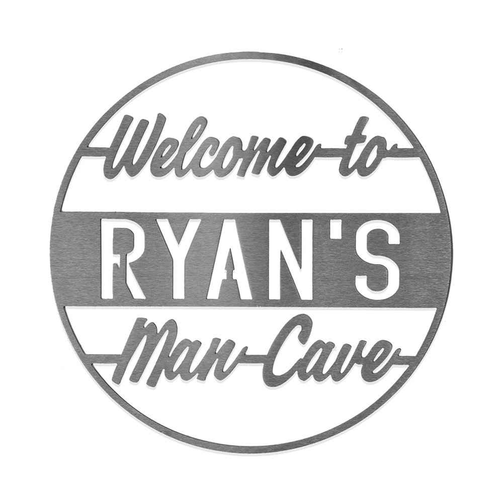 Personalized Decorative Garage Workshop Sign - Man Cave - Vintage Circle Signs