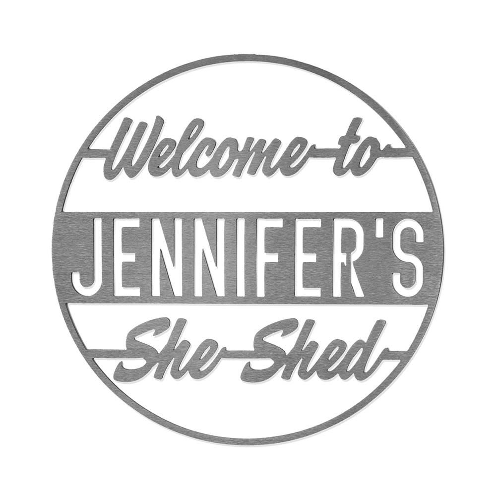 Personalized Decorative Garage Workshop Sign - She Shed - Vintage Circle Signs