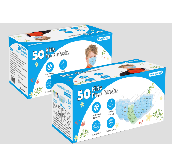 Kids' Disposable Face Masks (50-Pack) - Boys