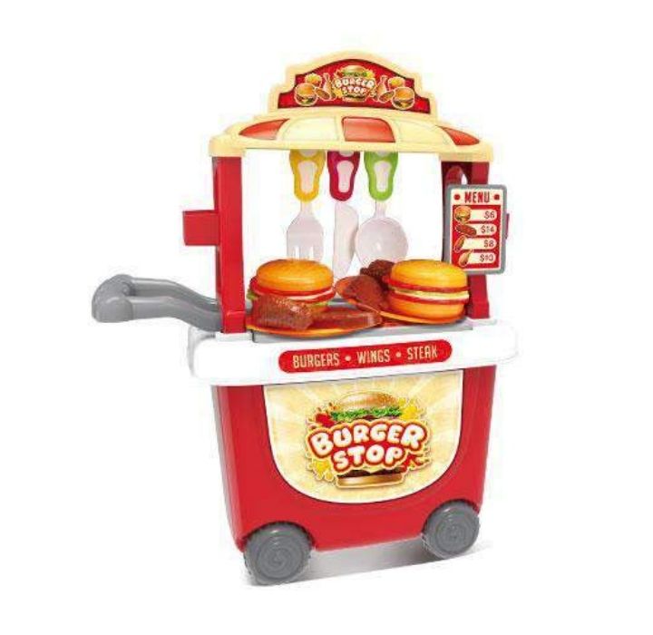 Kids' Food Cart Playset - Burger Cart Playset