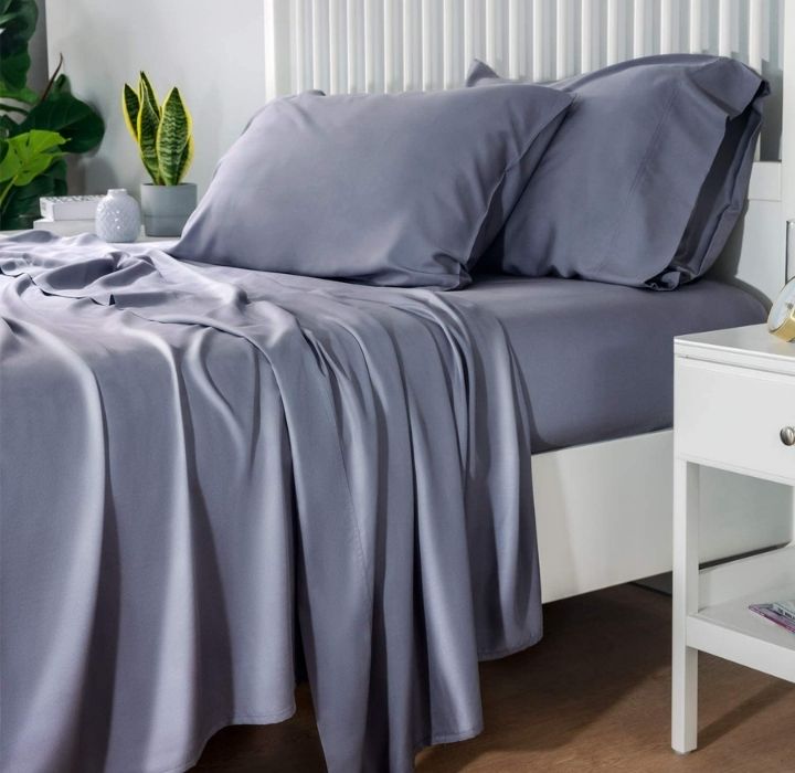 300-TC Bamboo Viscose 4-Piece Sheet Set by Bibb Home® - Queen - Dark Gray