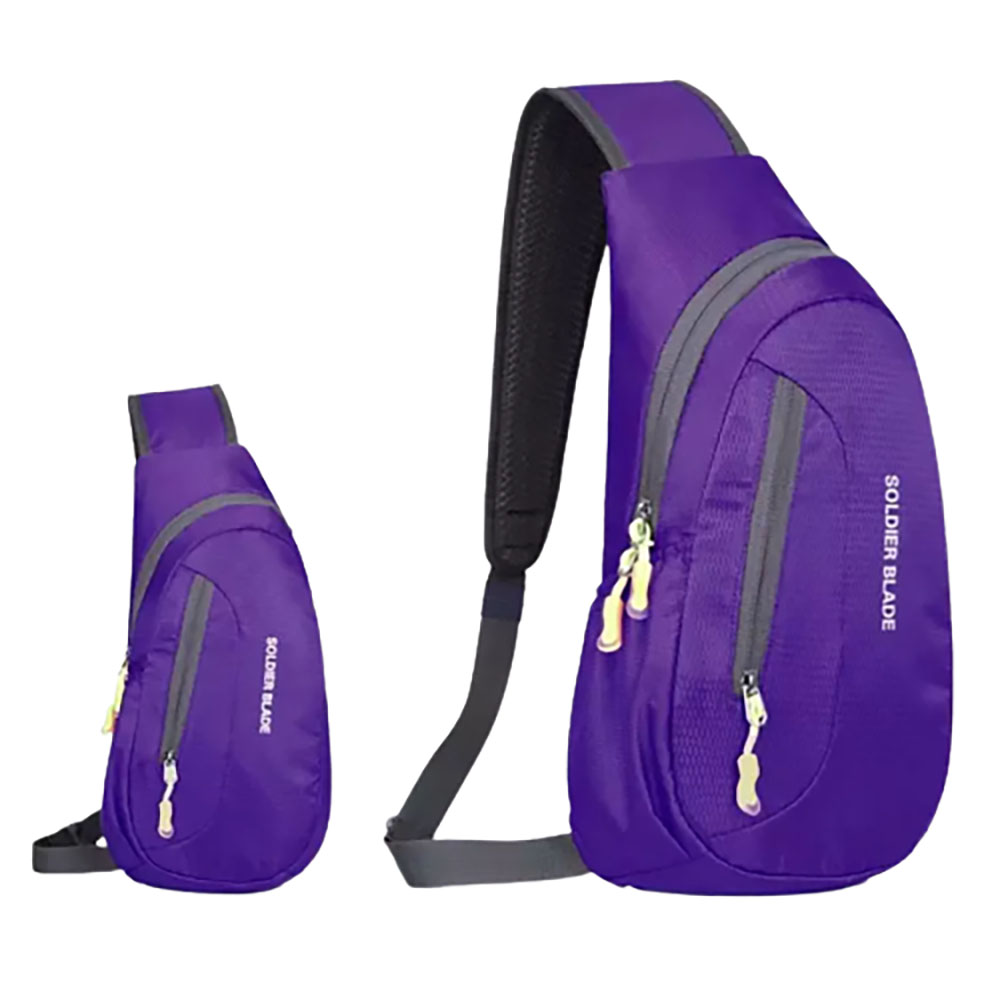 Waterproof Sling Bag Shoulder Backpack with Adjustable Strap - Purple