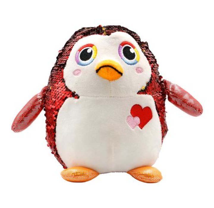 InMotion Plush Stuffed Animals with Reversible Sequins - Penguin