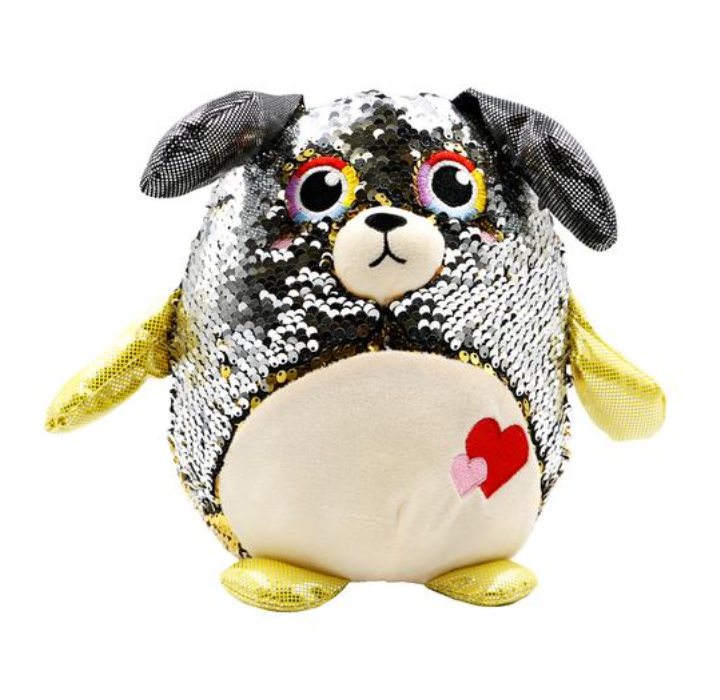 InMotion Plush Stuffed Animals with Reversible Sequins - Dog