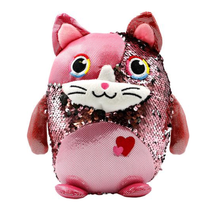 InMotion Plush Stuffed Animals with Reversible Sequins - Cat