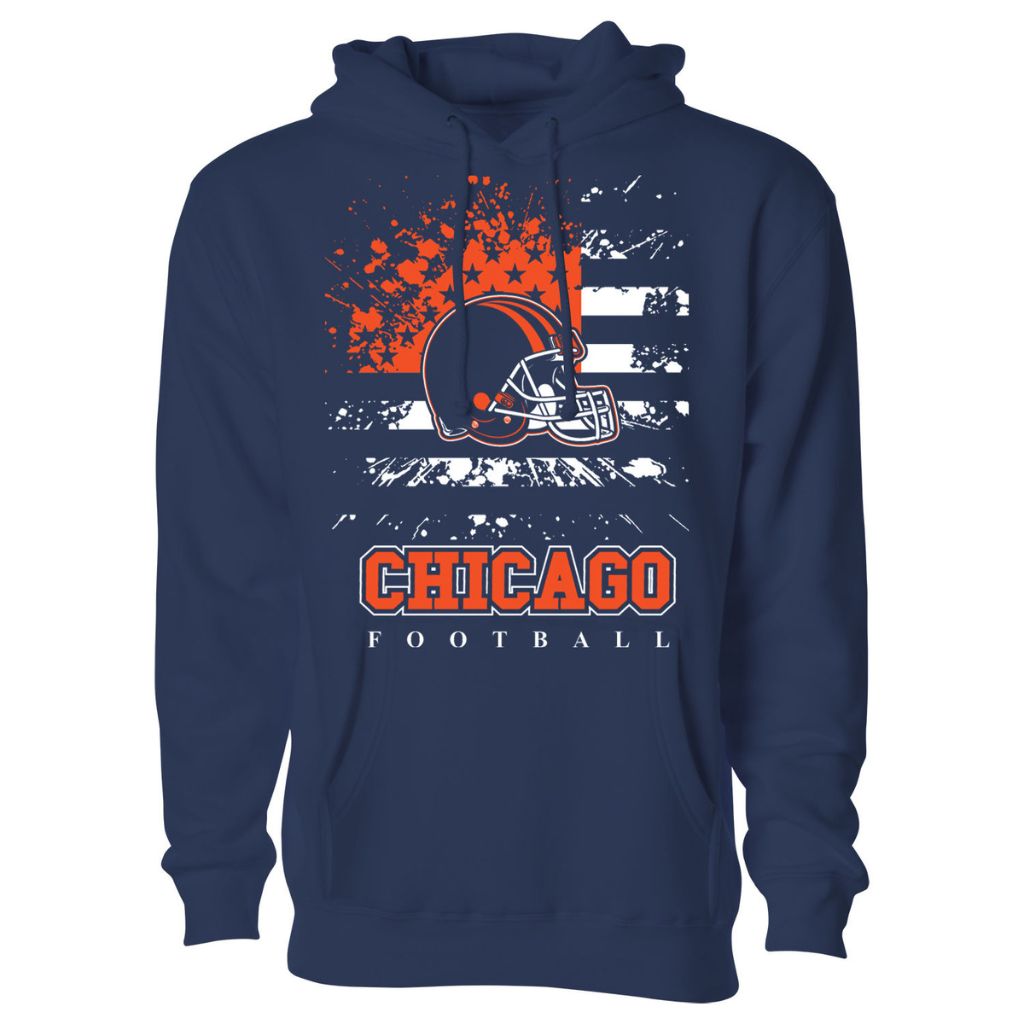 Women's Star-Spangled Football Pullover Hoodie - 2X-Large - Chicago