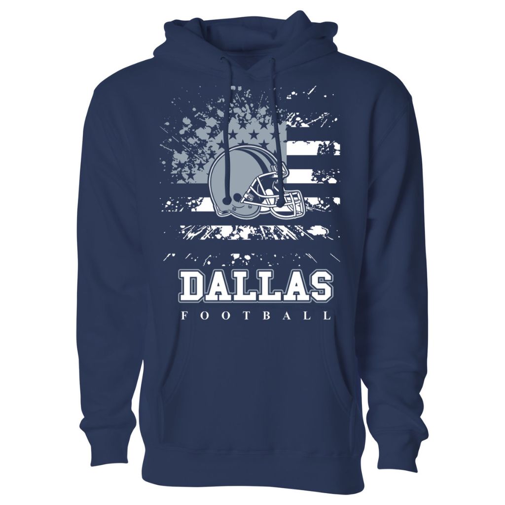 Women's Star-Spangled Football Pullover Hoodie - Small - Dallas