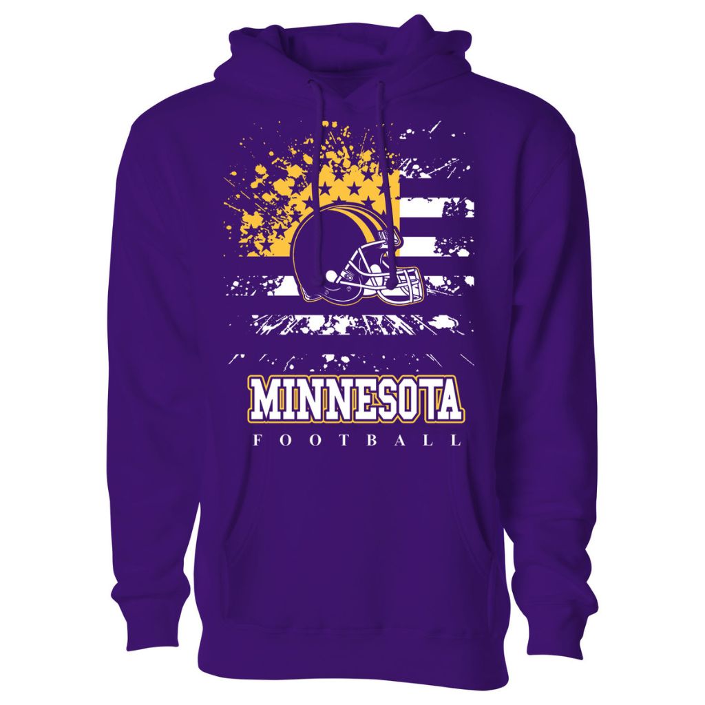 Women's Star-Spangled Football Pullover Hoodie - Small - Minnesota