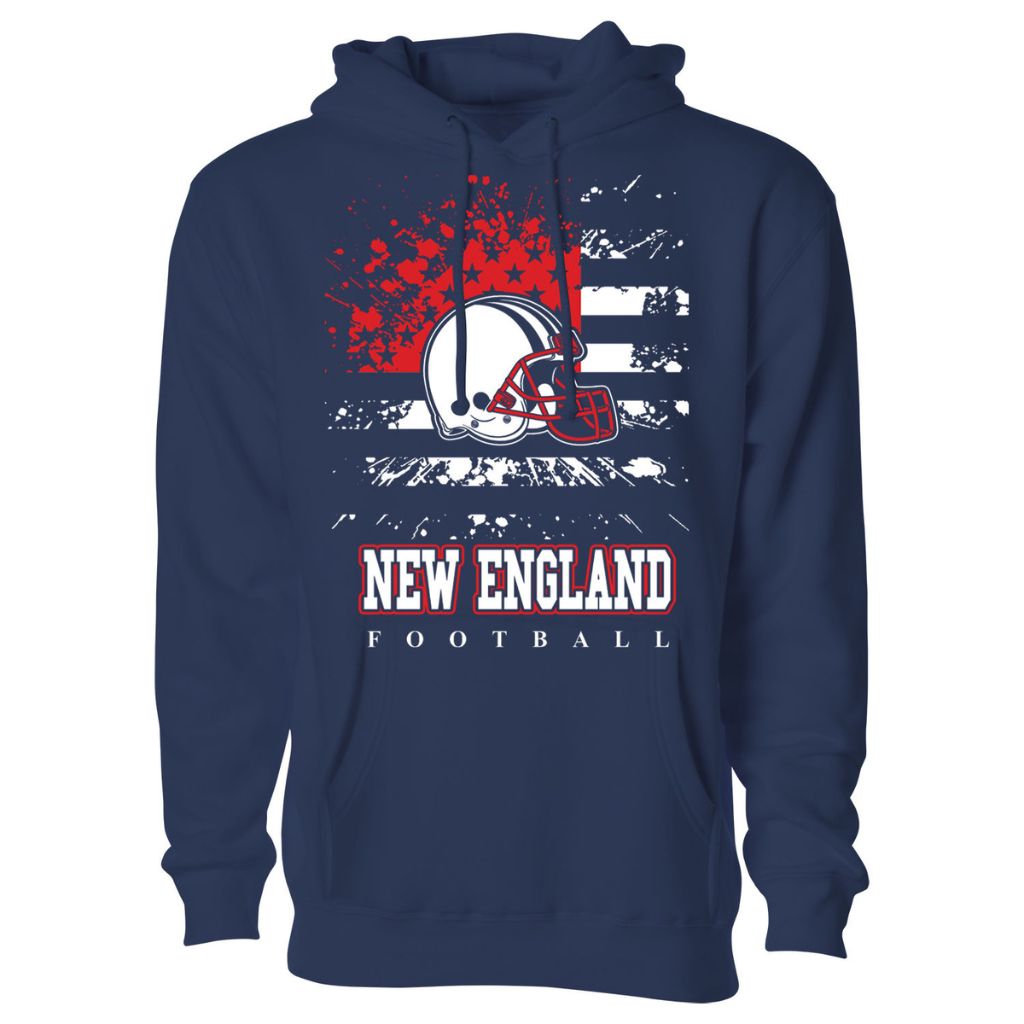Women's Star-Spangled Football Pullover Hoodie - Large - New England