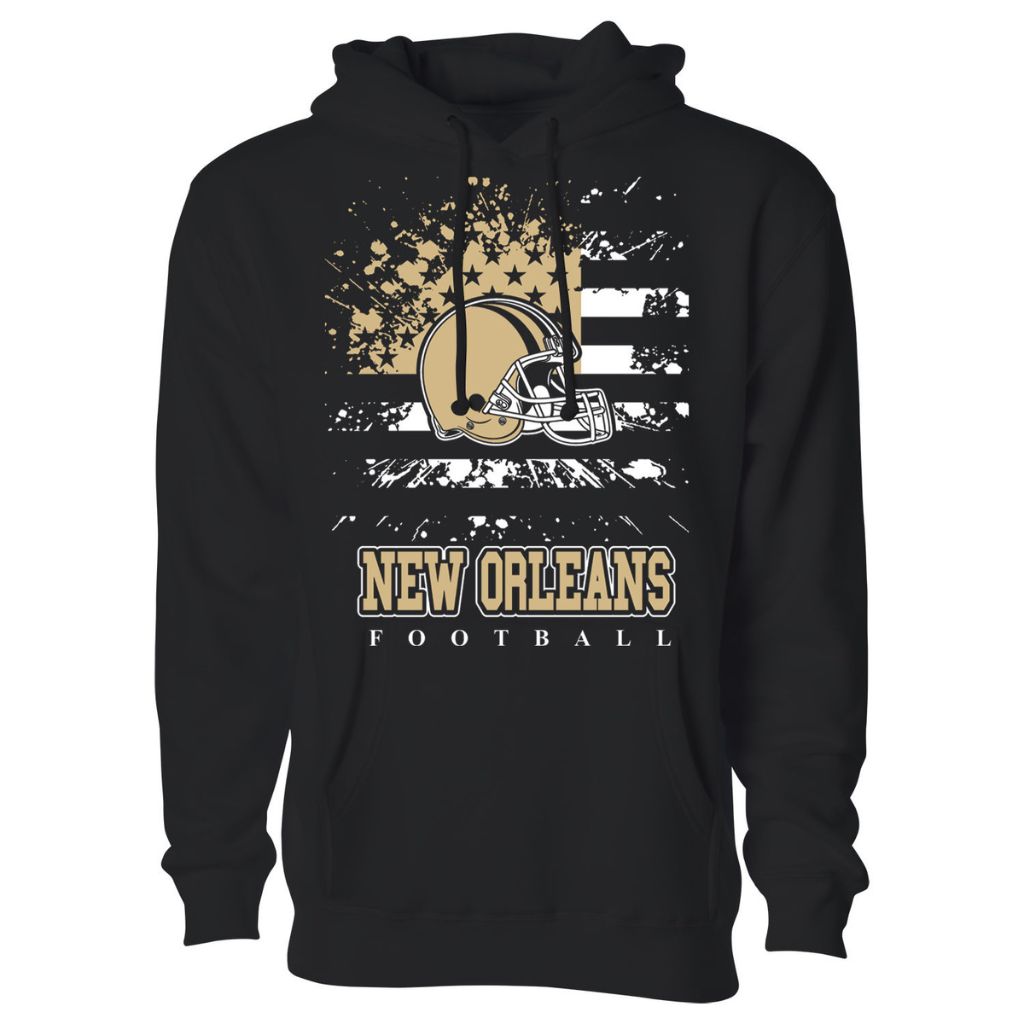 Women's Star-Spangled Football Pullover Hoodie - Large - New Orleans
