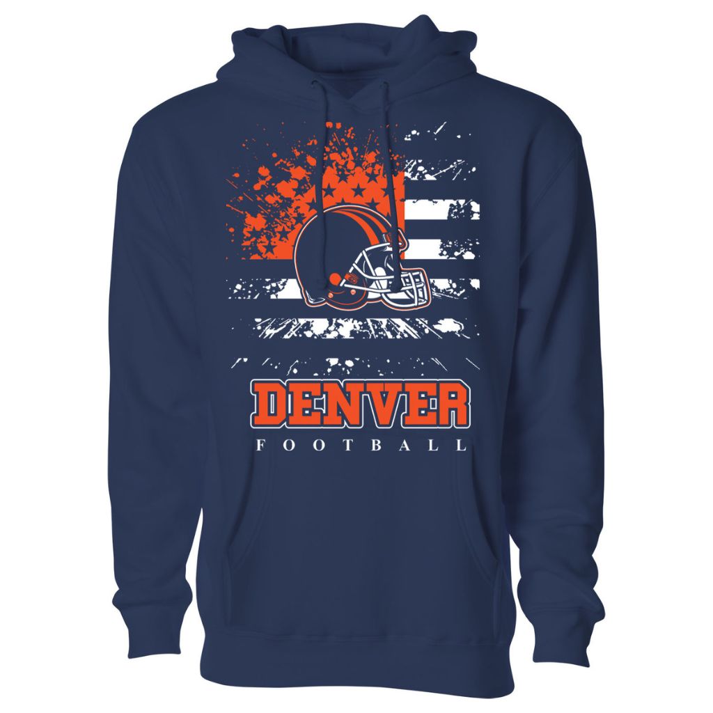 Men's Star-Spangled Football Pullover Hoodie - Large - Denver