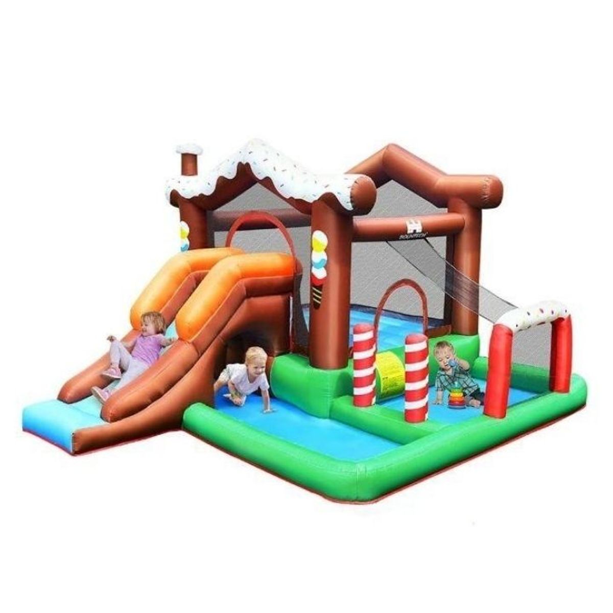 Inflatable Snow Cottage Ball Pit Bounce House - Without Blower