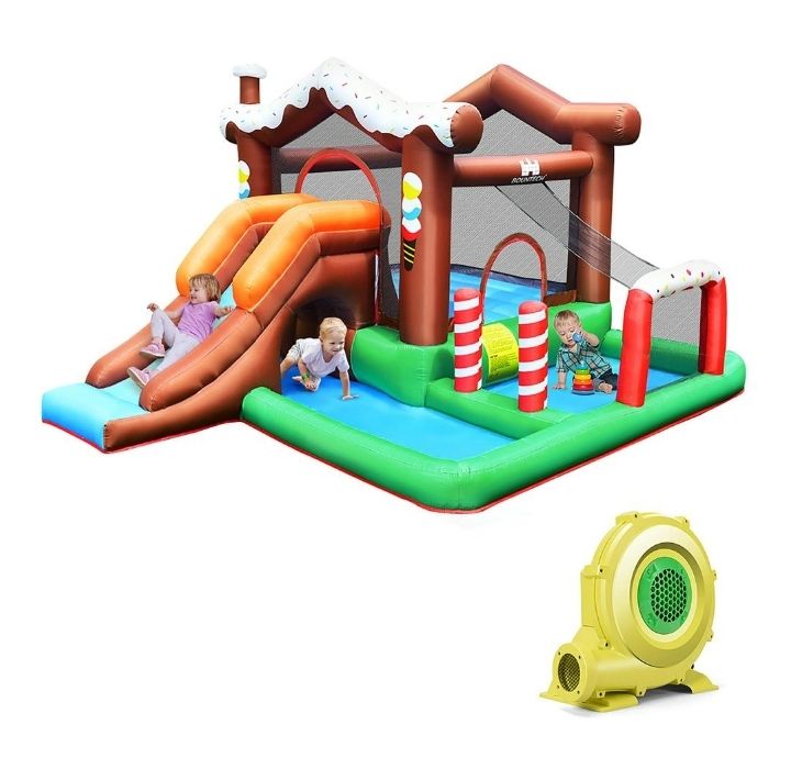 Inflatable Snow Cottage Ball Pit Bounce House - With Blower