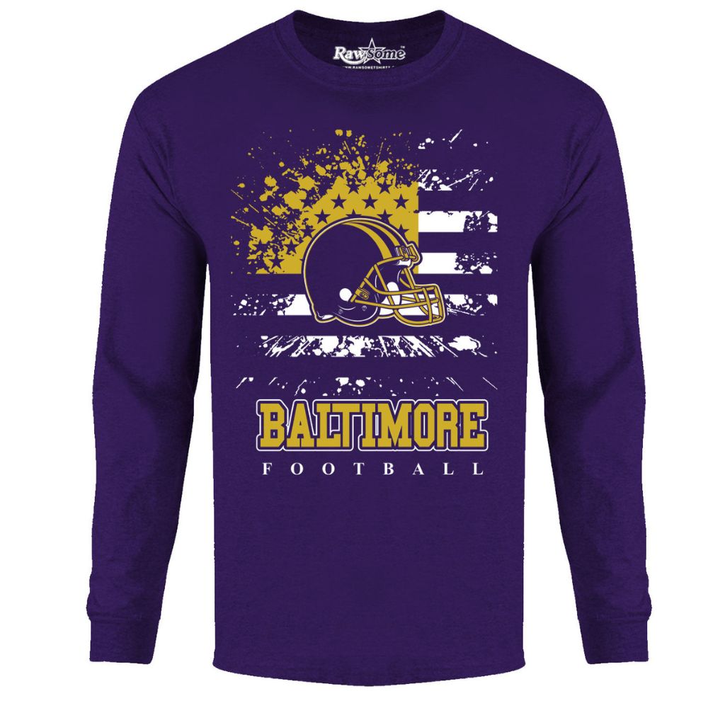 Men's Star-Spangled Football Long-Sleeve Shirts - Large - Baltimore