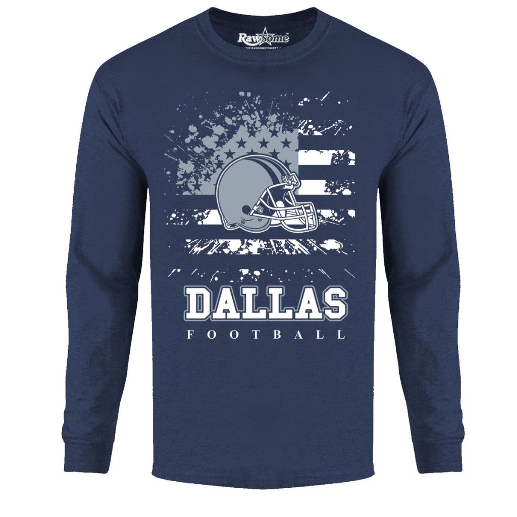 Men's Star-Spangled Football Long-Sleeve Shirts - Small - Dallas