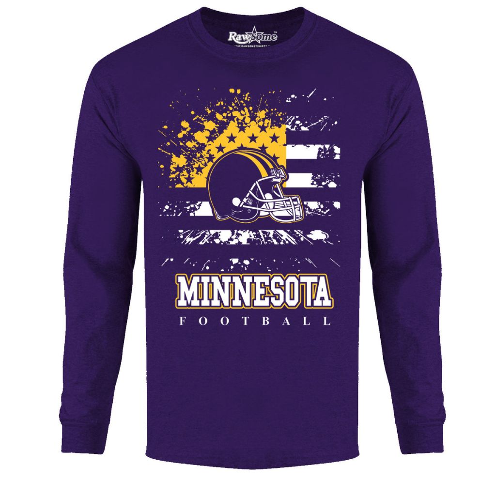 Men's Star-Spangled Football Long-Sleeve Shirts - X-Large - Minnesota