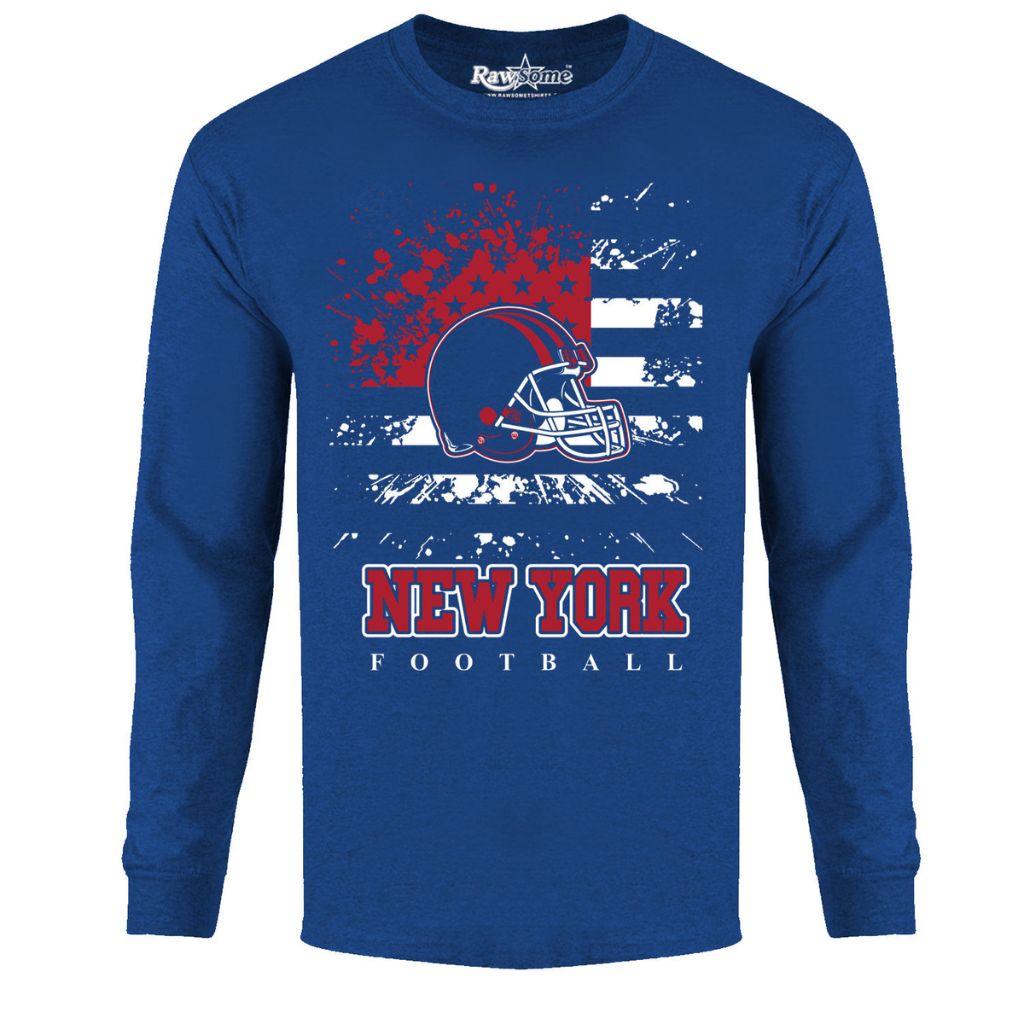 Men's Star-Spangled Football Long-Sleeve Shirts - Small - New York