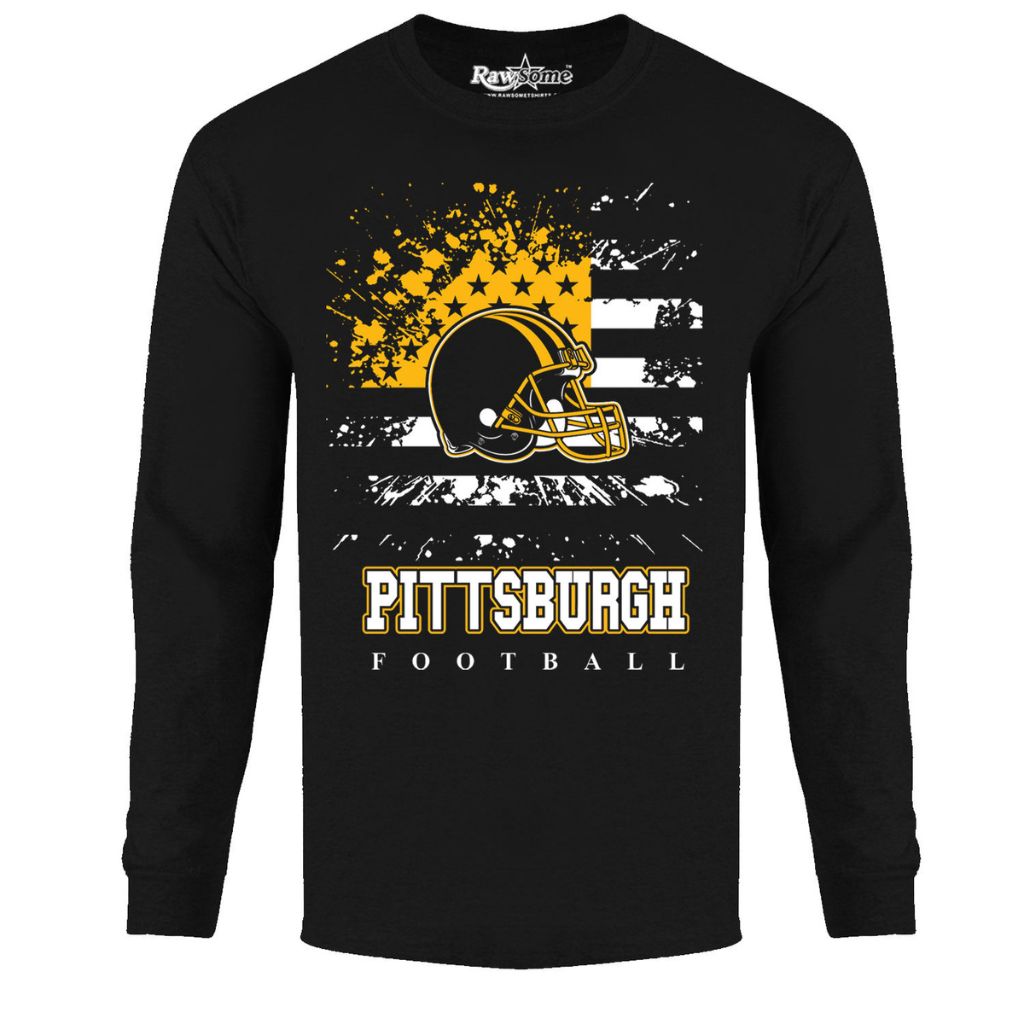 Men's Star-Spangled Football Long-Sleeve Shirts - X-Large - Pittsburgh