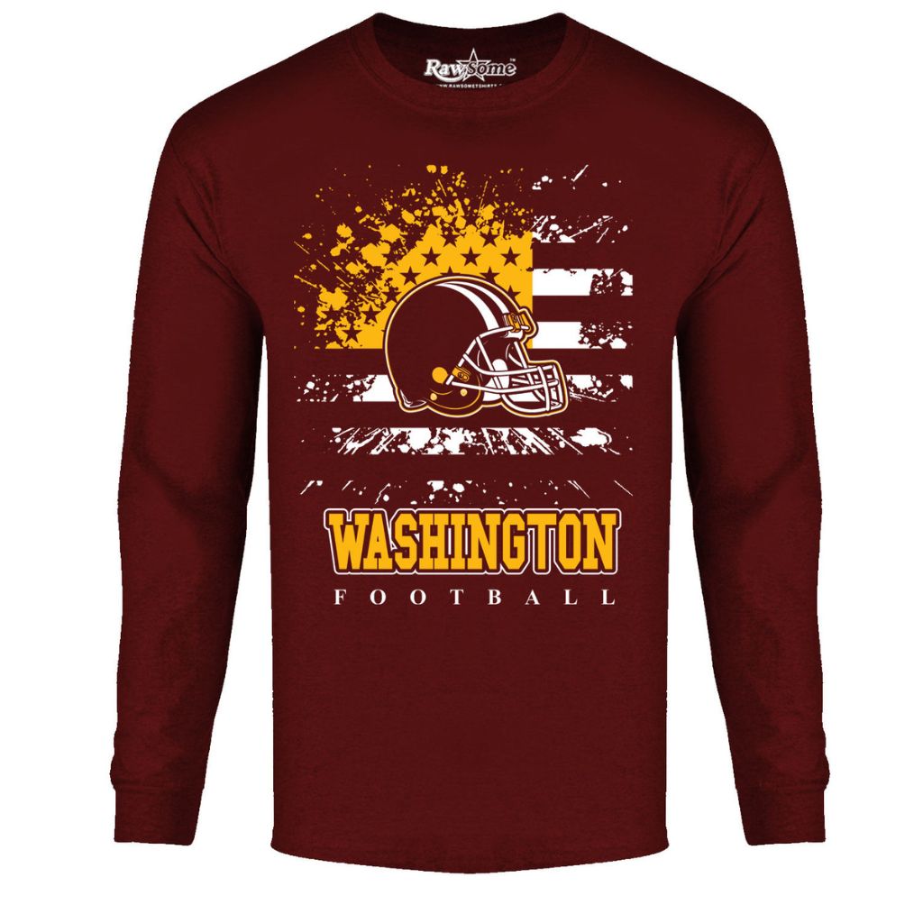 Men's Star-Spangled Football Long-Sleeve Shirts - Small - Washington