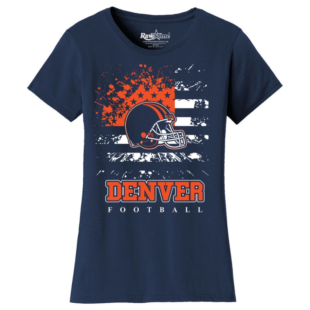 Women's Star-Spangled Football Short-Sleeve T-Shirts - 2X-Large - Denver