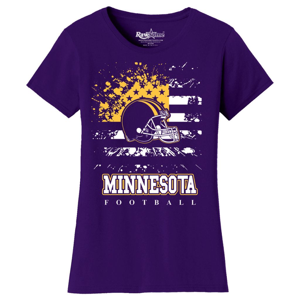 Women's Star-Spangled Football Short-Sleeve T-Shirts - Small - Minnesota