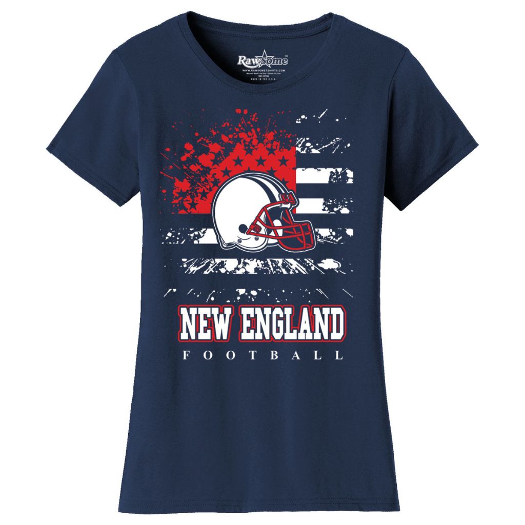 Women's Star-Spangled Football Short-Sleeve T-Shirts - 2X-Large - New England
