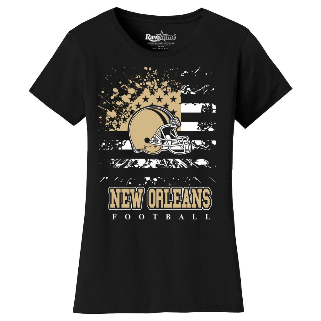 Women's Star-Spangled Football Short-Sleeve T-Shirts - Large - New Orleans