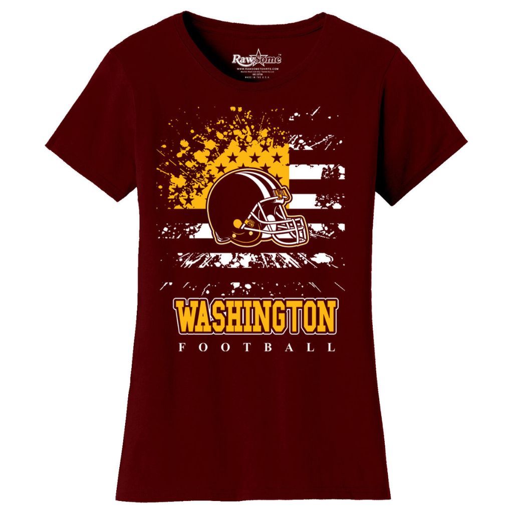Women's Star-Spangled Football Short-Sleeve T-Shirts - Medium - Washington