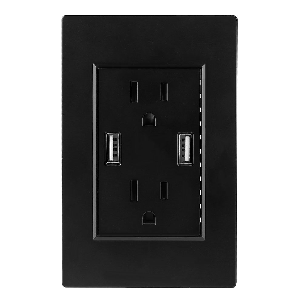 Dual USB Wall Outlet - iMounTEK Dual USB Wall Outlet Black