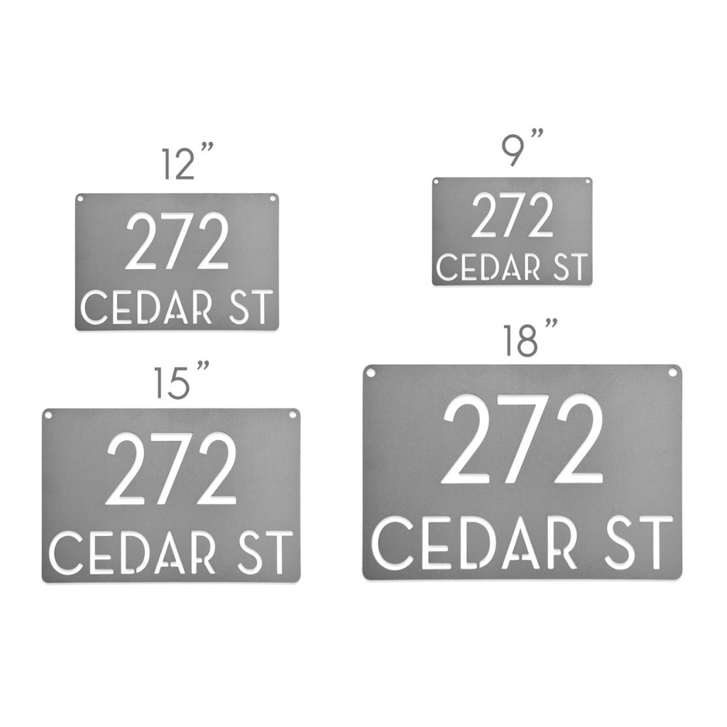 Personalized Modern Address Metal Plaque Signs - 6 x 9