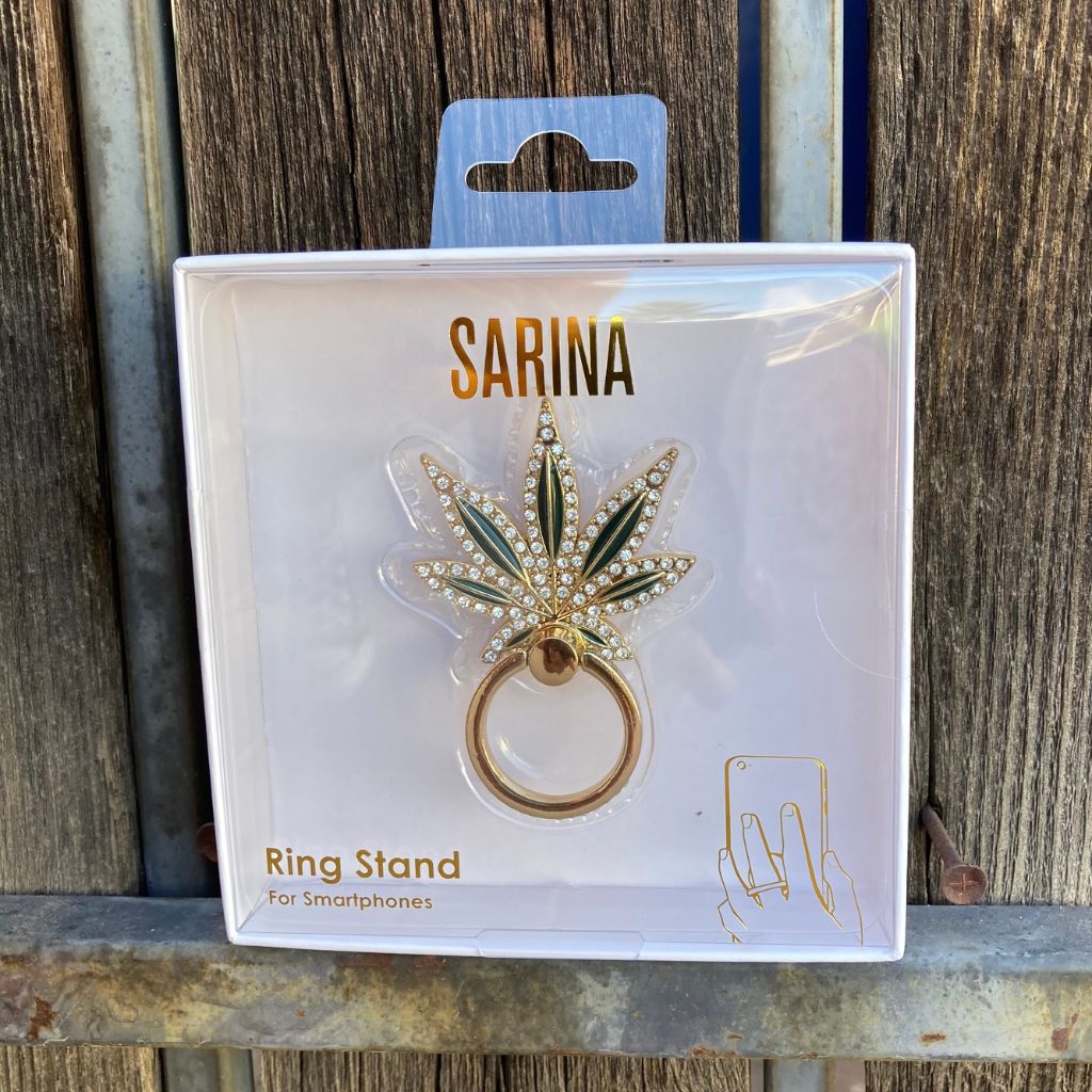 Sarina&reg; Ring Stands for Smartphones - Green Leaf