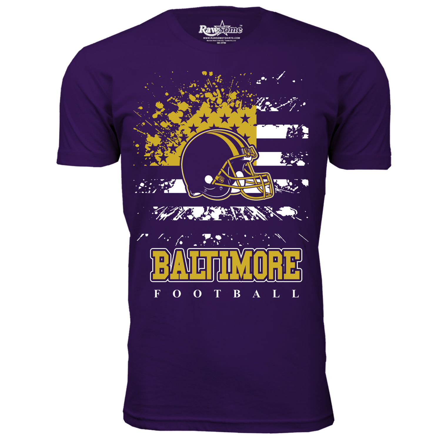 Men's Star-Spangled Football T-Shirt - Baltimore - Purple / 2XL