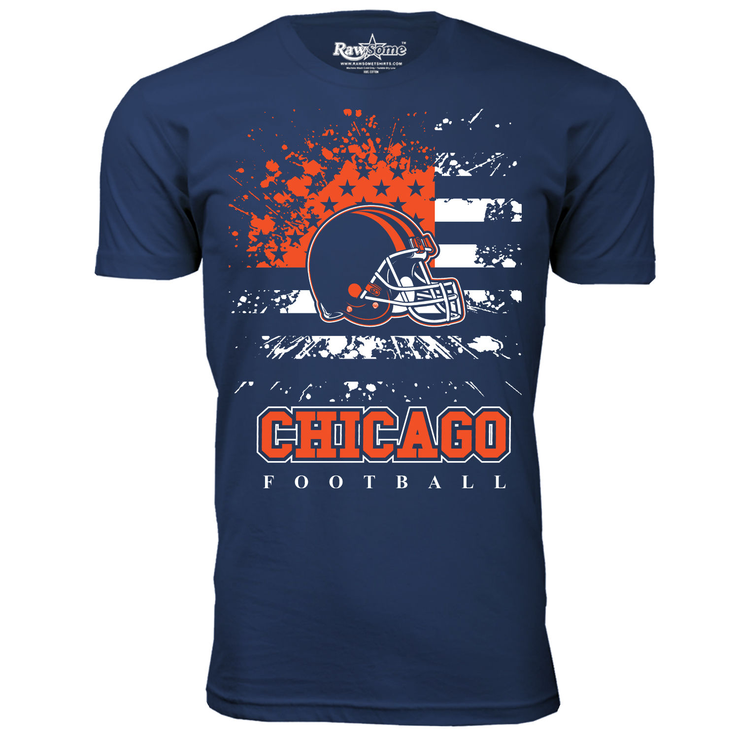 Men's Star-Spangled Football T-Shirt - Chicago - Navy / L