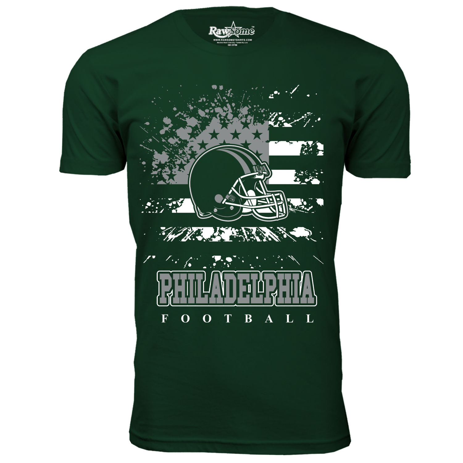 Men's Star-Spangled Football T-Shirt - Philadelphia - F.Green / 3XL