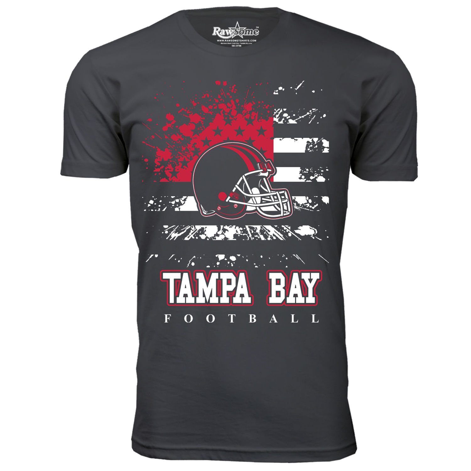 Men's Star-Spangled Football T-Shirt - Tampa Bay - Charcoal / XL
