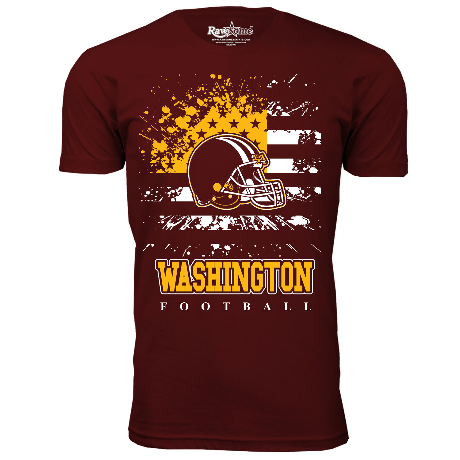 Men's Star-Spangled Football T-Shirt - Washington - Burgundy / L