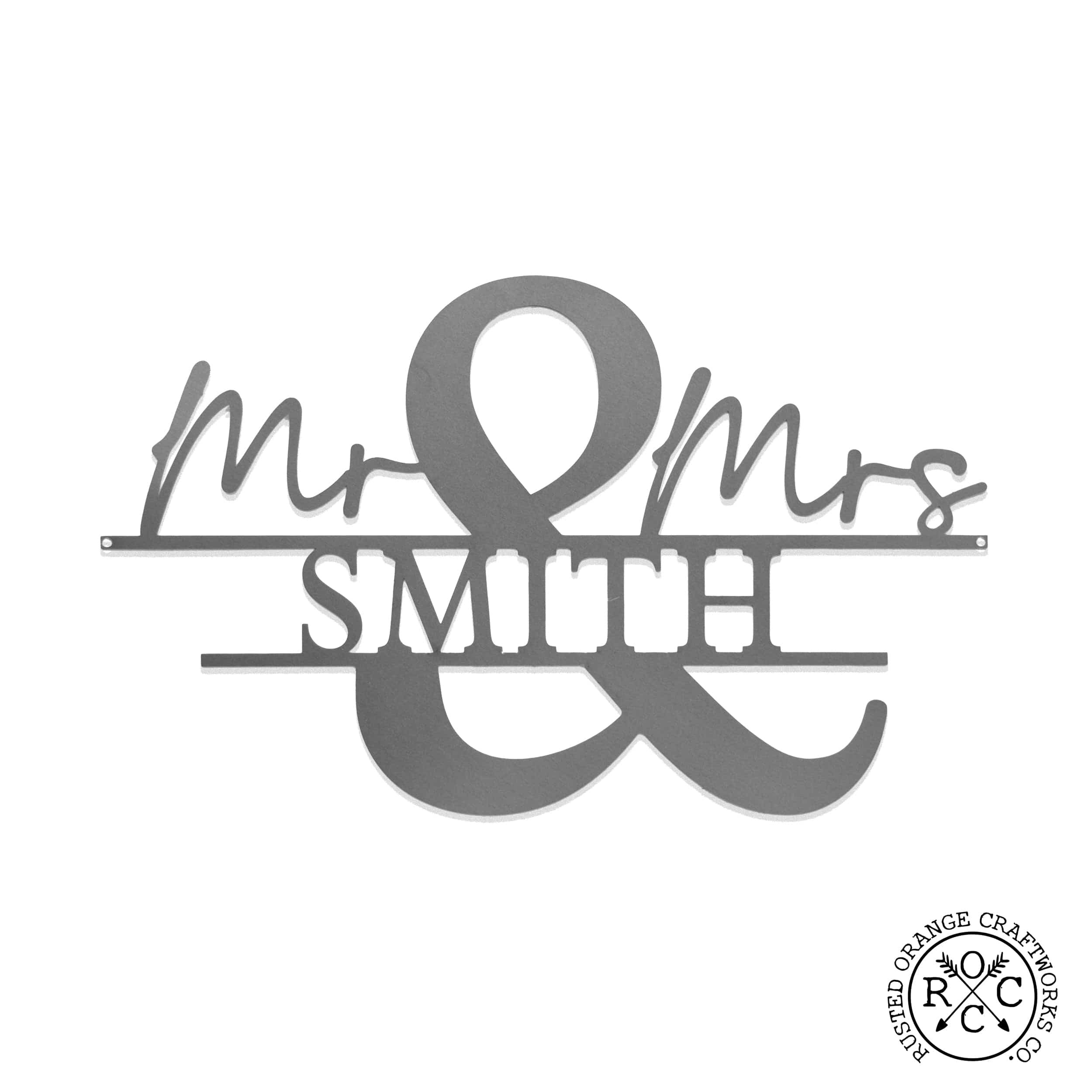 Personalized Couples' Surname Metal Signs - Mr and Mrs