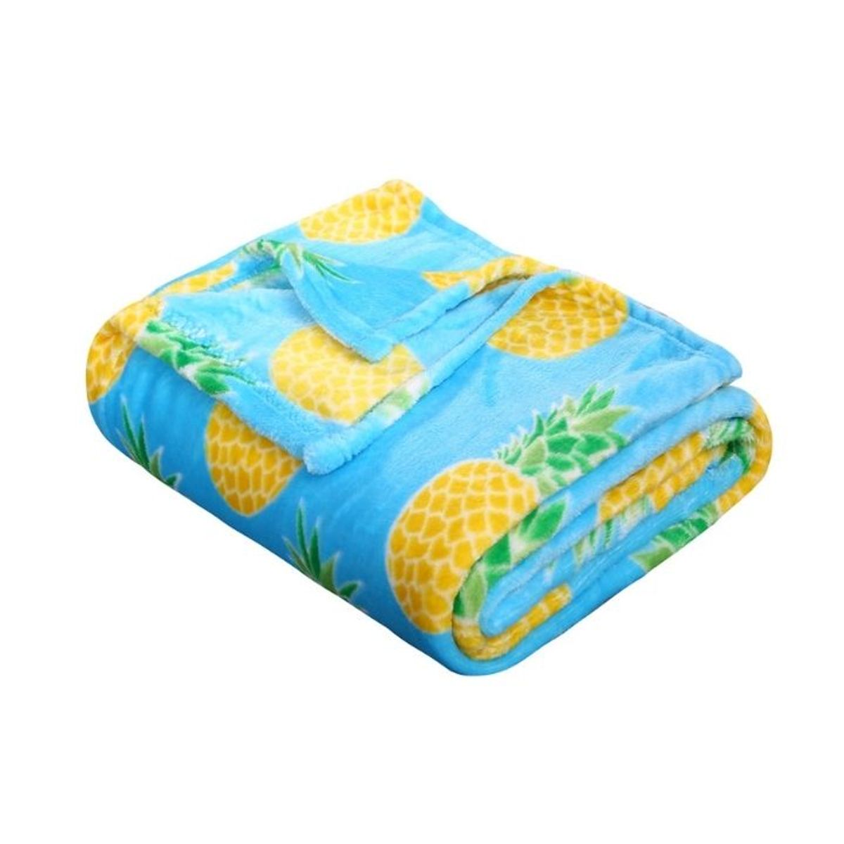 Noble House Summer Prints Microplush Throw Blankets - Pineapple