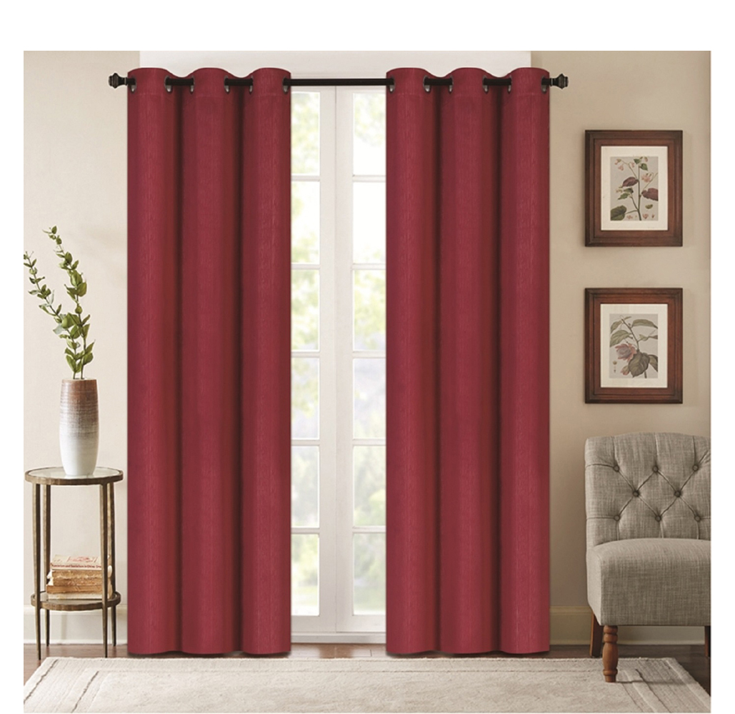 Denver Embossed Energy-Saving 63"" or 84"" Curtains - 63-Inch - Burgundy