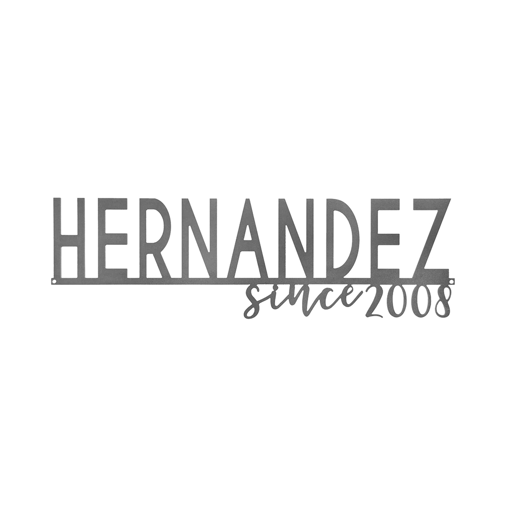 Personalized Established Family Surname Metal Sign - Modern